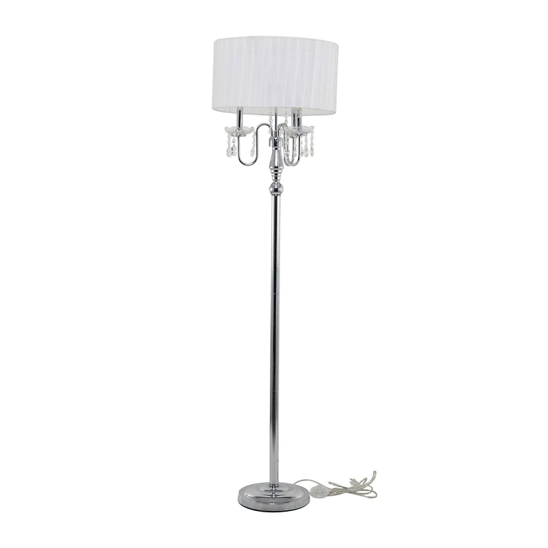 Silver Metal Floor Lamp 16" x 16" x 63