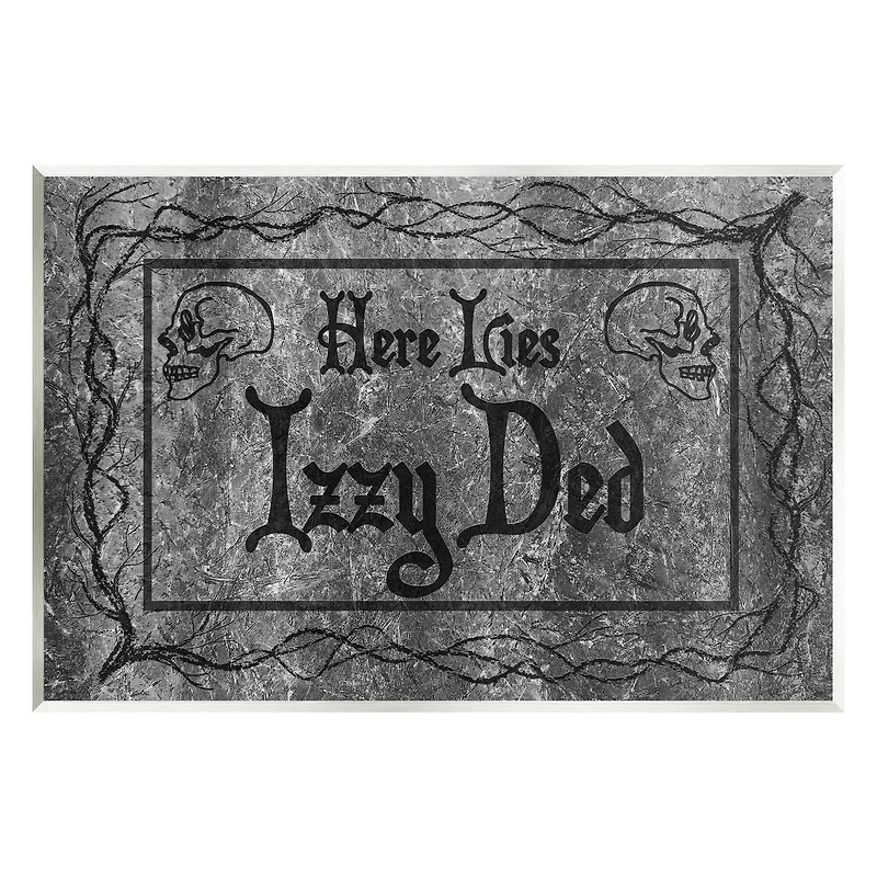 Stupell Industries Here Lies Izzy Ded Gravestone Wall Plaque Art