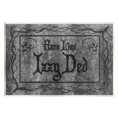 Stupell Industries Here Lies Izzy Ded Gravestone Wall Plaque Art