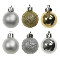 34 Pack 1" Silver & Gold Plastic Ball Ornaments by Ashland®