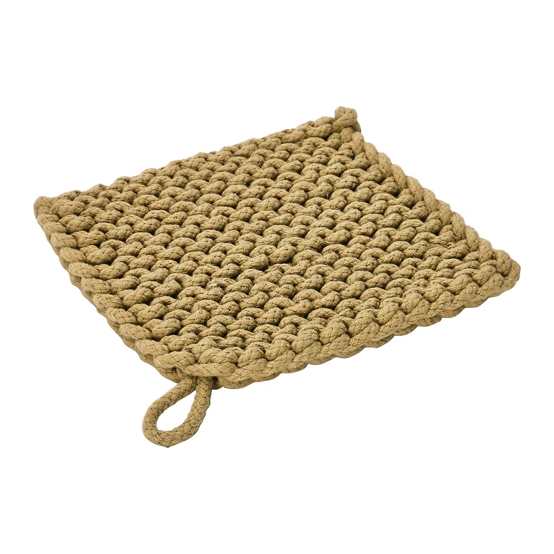 Hello Honey® Neutral Square Cotton Crocheted Potholder Set