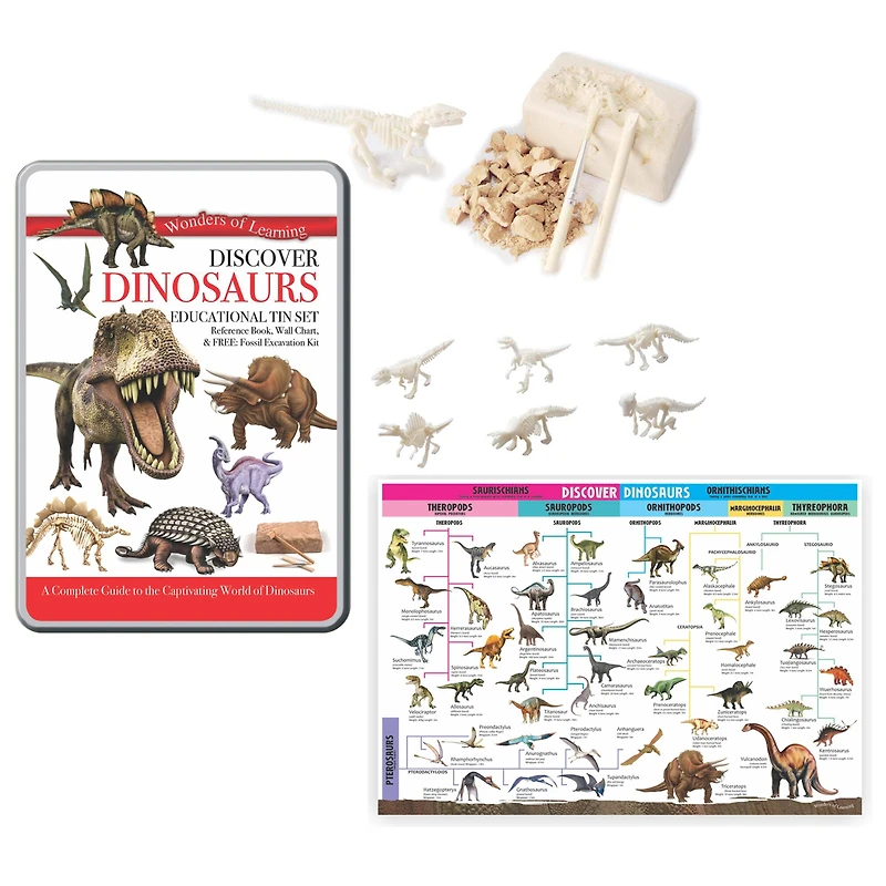 Wonders of Learning Discover Dinosaurs Educational Tin Set