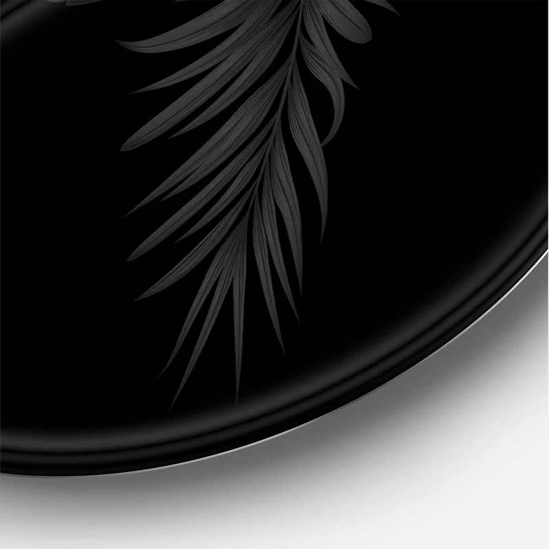 Designart - Black and Gold Tropical Leaves IV