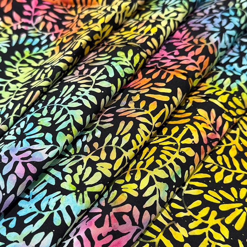 Feldman Batik Rainbow Clover Petal Cotton Fabric