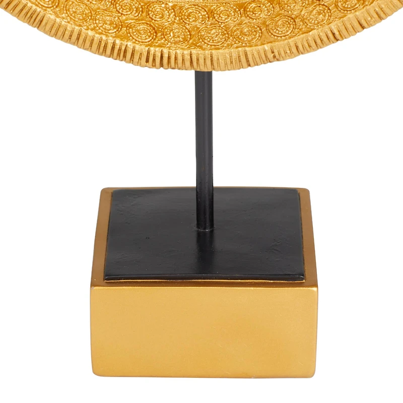 Gold Polystone Glam Sculpture, 20" x 13" x 6"