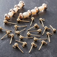 12 Pack: Gold Earring Post Ball Tops, 4mm by Bead Landing™