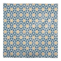 Blue and Yellow Circle Hex 58" x 58" Tablecloth