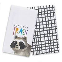 Hullo Raccoon Let's Eat Trash 16" x 25" Towel Set