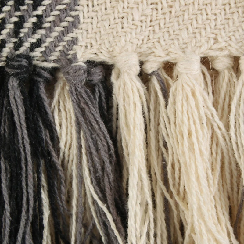 DII® Black & Cream Farmhouse Woven Throw