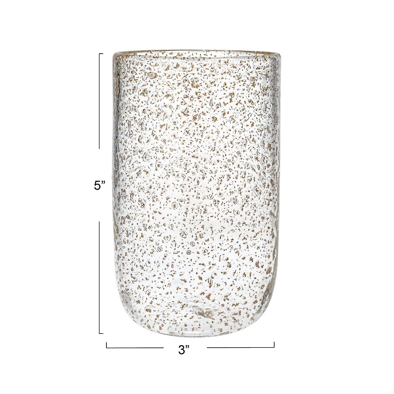 Hello Honey® 12oz. Tall Gold Flecked Clear Drinking Glass
