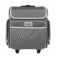 Everything Mary Gray & White Diamond Rolling Scrapbook Travel Case