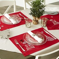 DII® Embroidered Snowman Placemats, 4ct.