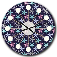 Designart 'Retro Abstract Flower Design V Mid-Century Modern Wall Clock