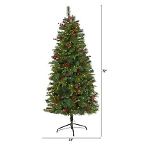 6ft. Pre-Lit Mixed Pine Artificial Christmas Tree, Clear LED Lights