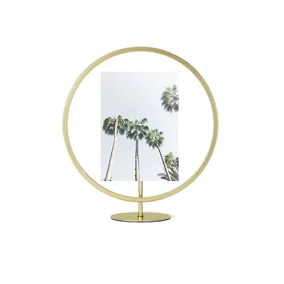 Umbra Matte Brass Infinity Round 5" x 7" Picture Frame
