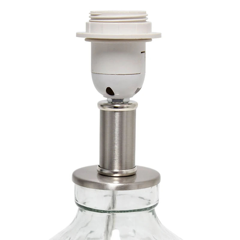 Lalia Home 18" Clear Honeycomb Glass Table Lamp with White Shade