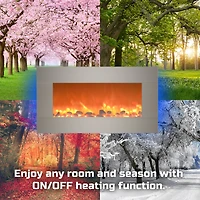 Hastings Home 31" Silver LED Backlit Fireplace