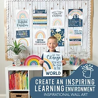 Hadley Designs 11" x 14" Boho Rainbow Growth Mindset Classroom Décor Posters Set