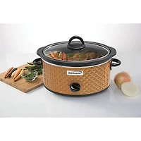 Brentwood Brown 3.5qt. Diamond-Pattern Slow Cooker