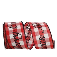 JAM Paper 2.5" x 10yd. Wired Merry Christmas Celine Plaid Ribbon