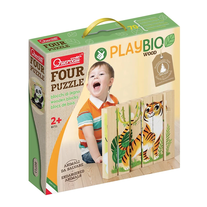 Quercetti® Endangered Animals Mix-N-Match Wood Puzzle