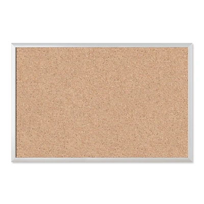 U Brands™ Silver Aluminum 36'' x 24'' Framed Cork Bulletin Board