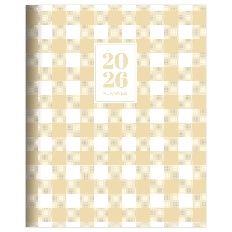 2026 Gingham Wheat Medium Monthly Planner