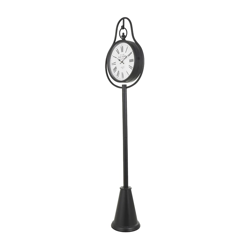 6.75ft. Black Metal Clock