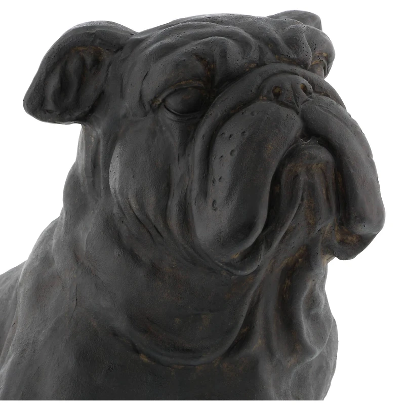 17" Black Traditional Dog Sculpture