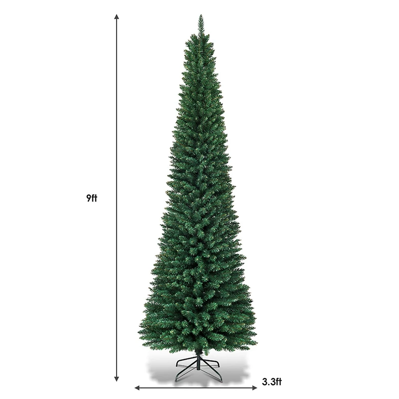 Costway 9ft. Green Pencil Artificial Christmas Tree