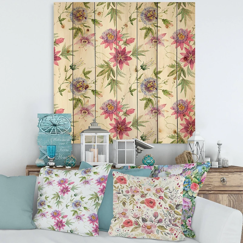 Designart - Pink Passionflower Flowers