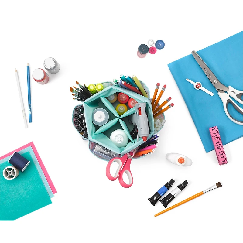 SINGER® Flamingo Print Sewing Spinning Tabletop Organizer