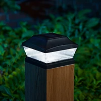 Glitzhome® 7" Black Solar Powered LED Fence Post Cap Lights, 4ct.