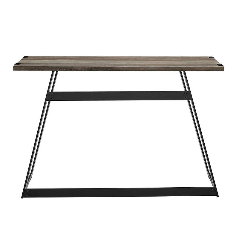 Walker Edison Gray Wash Faux Wrap Modern Industrial Entry Table