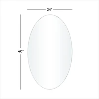 White Contemporary Wall Mirror, 24" x 1" x 40"
