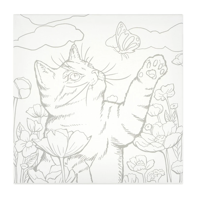 11" x 11" Cat & Butterfly Canvas Painting Kit by Craft Smart®