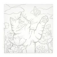 11" x 11" Cat & Butterfly Canvas Painting Kit by Craft Smart®
