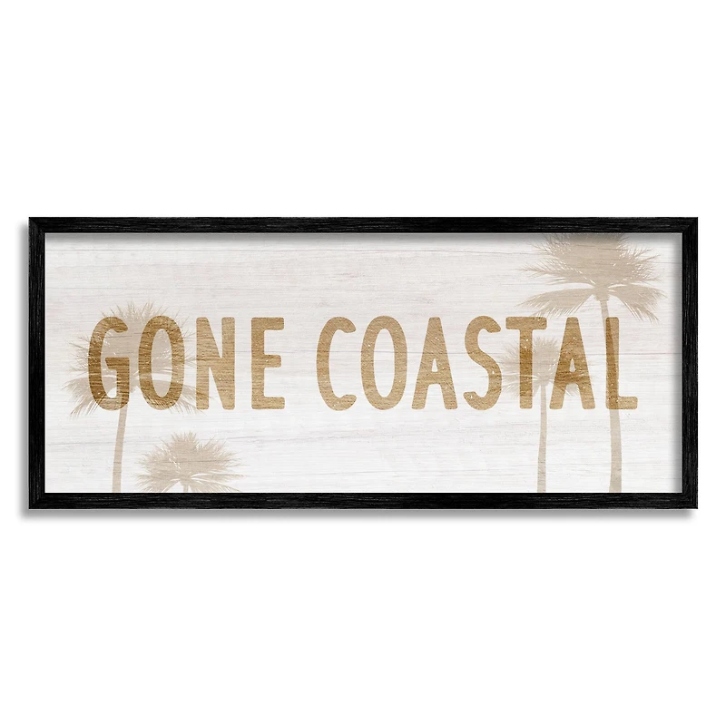Stupell Industries Gone Coastal Beach Pun Funny Tropical Palm Trees Framed Wall Art