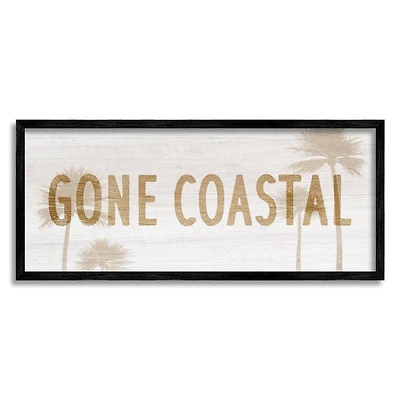 Stupell Industries Gone Coastal Beach Pun Funny Tropical Palm Trees Framed Wall Art
