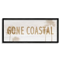 Stupell Industries Gone Coastal Beach Pun Funny Tropical Palm Trees Framed Wall Art