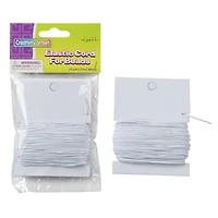 Creativity Street Elastic White Beading Cord, 25yd.