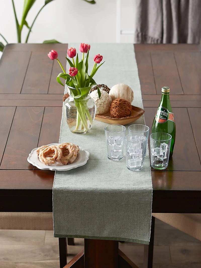 DII® 72" Chambray Ribbed Cotton Table Runner