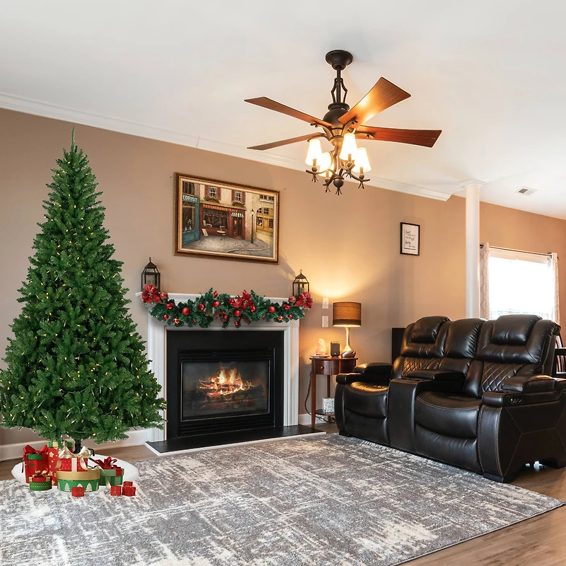 7.5ft. Pre-Lit Manchester Pine Instant Connect Artificial Christmas Tree, Dual LED Lights