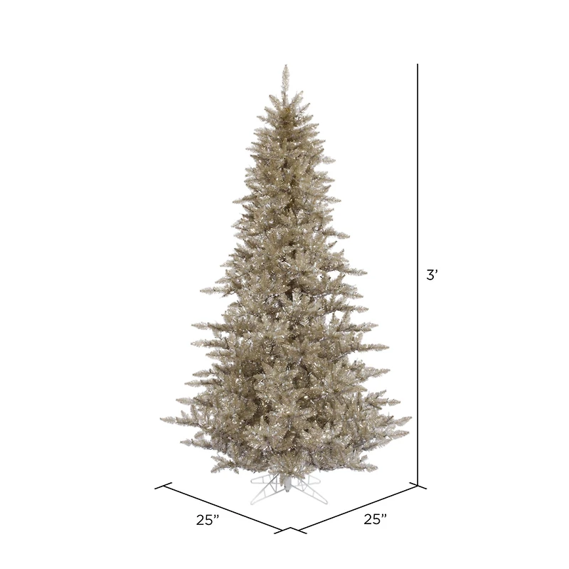 3ft. Unlit Champagne Fir Artificial Christmas Tree