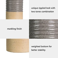 Glitzhome® Two-Tone Gray & Brown Metal Farmhouse Vase Set