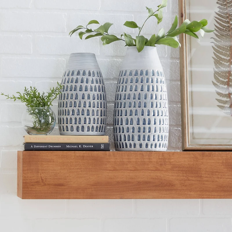 Gray Ceramic Contemporary Vase Set