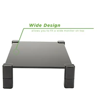 Mind Reader Black 4 Leg Glass Desktop Monitor Stand