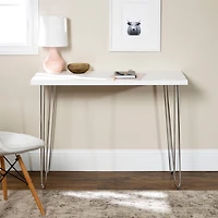 Walker Edison 42" White Mid Century Modern Wood Computer Desk