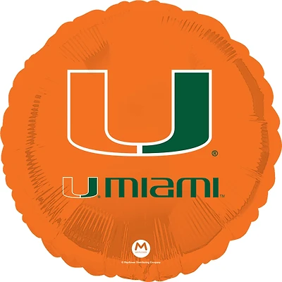 18" University of Miami Foil Balloon