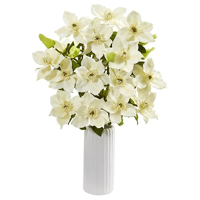 21" Anemone Arrangement In White Vase